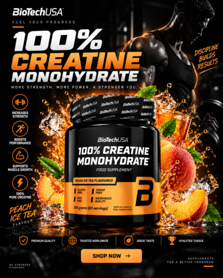 BioTechUSA Creatine Monohydrate 300g Peach Ice Tea