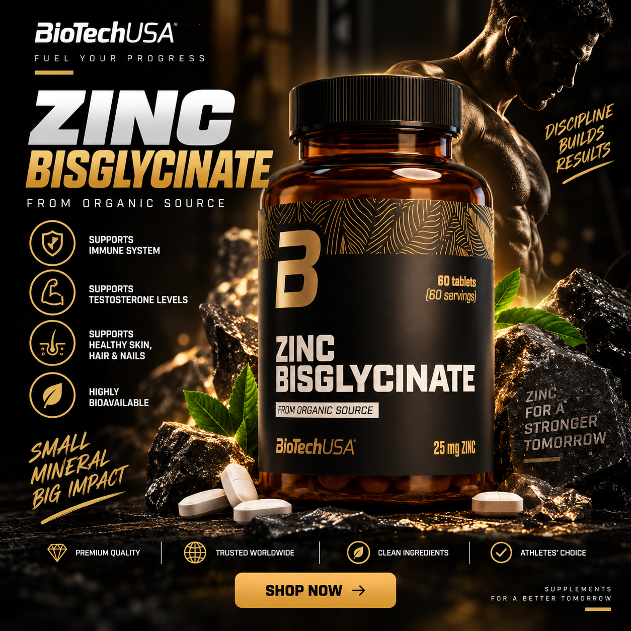 BiotechUSA Zinc Bisglycinate | 60tabs
